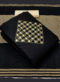 Amazing Black Slub Cotton Embroidered Work Designer Salwar Suit