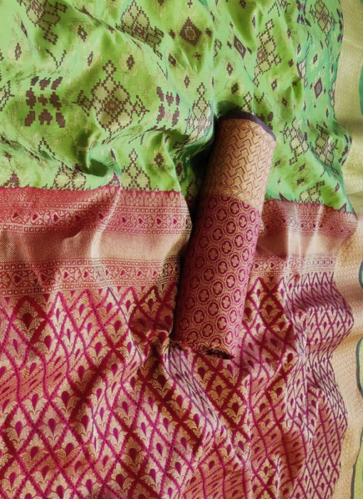 Amazing Pista Green Silk Thread Weaving Traditional Designer Saree