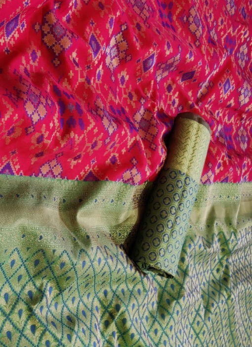 Classic Rani Silk Thread Weaving Traditional Designer Saree