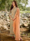 Beautiful Peach Embroidered Work Designer Chanderi Silk Salwar Suit