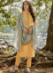 Lovely Brown Silk Chanderi Embroidered Work Designer Salwar Suit