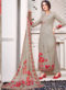 Orange Jam Satin Embroidered And Printed Party Wear Salwar Suit