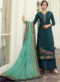 Faux Georgette Purple Designer Embroidered Work Salwar Suit