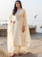 White Cotton Silk Handwork Party Wear Designer Salwar Suit