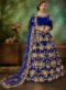 Lovely Blue Georgette Stone Work Party Wear Designer Anarkali Suit
