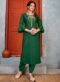 Green Rayon Embroidered Work Party Wear Kurti With Designer Pant