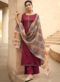 Engaging Purple Cotton Embroidered Work Designer Palazzo Suit