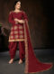 Awesome Wine Jam Cotton Real Mirror Work Designer Patiyala Salwar Suit