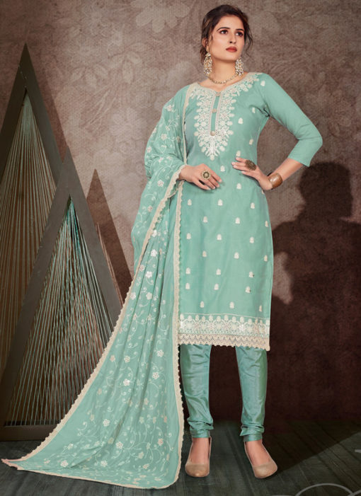 Gulnaz Designer Chanderi Silk Embroidered Work Salwar Suit