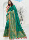 Vrindavan Peach Silk Zari Weaving And Tassel Wedding Wear Saree
