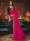 Attractive Lace Border Satin Silk Designer Pink Saree