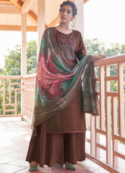 Graceful Designer Embroidered Work Green Cotton Salwar Suit
