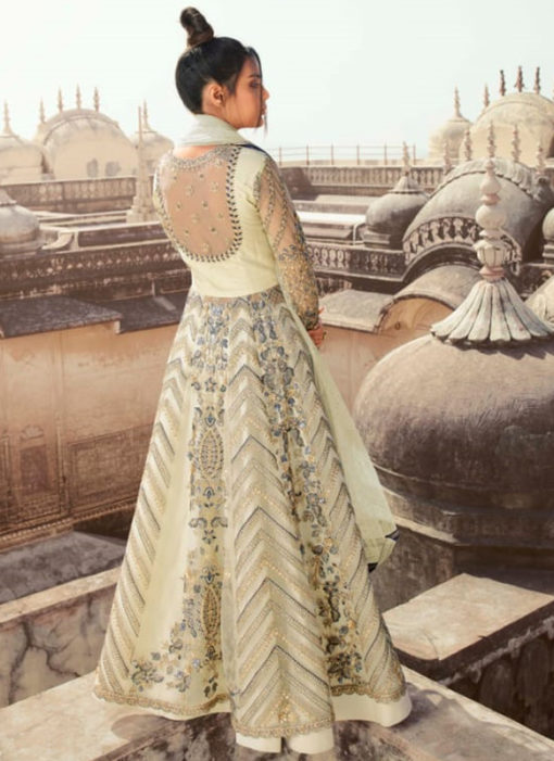 Wonderful White Net Embroidered Work Designer Anarkali Suit
