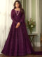 Catchy Purple Embroidered Work Designer Georgette Anarkali Suit