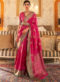 Rani Handloom Silk Designer Zari Weaving Traditional Saree