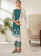 Embroidered Work Designer Green Party Wear Net Pakistani Suit