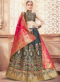 Zari Weaving Designer Banarasi Silk Wedding Green Lehenga Choli