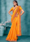 Orange Weaving Lace Border Designer Chiffon Party Wear Saree