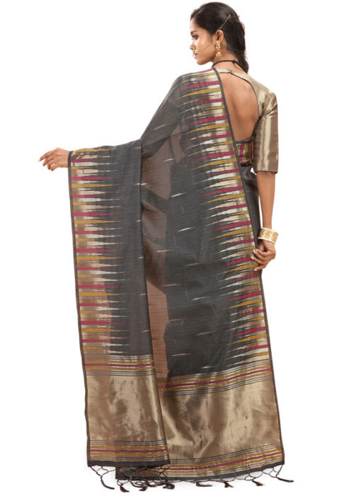 Black Cotton Silk Weaving Traditional Wear Saree