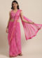 Pink Art Silk Bandhani Printed Sangeet Saree
