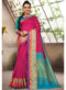 Rama Cotton Handloom Wevon Designer Work Sangeet Sandhiya Saree
