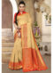 Orange Heavy Zari Weaving Thread Work Wedding Designer Saree