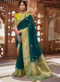 Orange Heavy Zari Weaving Thread Work Wedding Designer Saree
