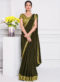 Green Lycra Sequins Embroidery Designer Party Wear Saree