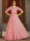 Pink Net Fancy Work Designer Wedding Gown