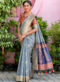 Sky Blue Silk Thread Weaving Designer Saree