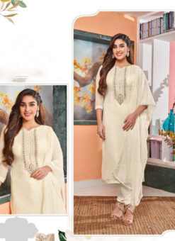 Heavy Georgette with Embroidery Work White Salwar Kameez