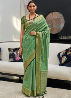 Elegant Green Silk Traditional Saree