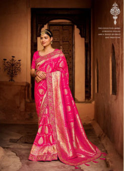 Pink Pure Silk Embroidered Border Designer Saree