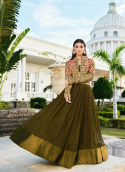 Green Handloon Fabric Designer Salwar Kameez