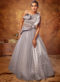 Designer Fancy Work Net Wedding Blue Gown
