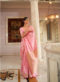 Pink Silk Thread Weaving Wedding Saree
