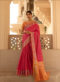 Baby Pink Silk Thread Weaving Wedding Saree