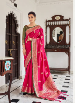Rani Silk Designer Zari Weaving Wedding Saree
