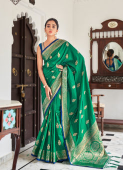 Green Silk Designer Zari Weaving Wedding Saree