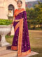 Rama Two Tone Dola Silk Zari Embroidered Work Wedding Saree