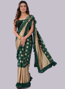 Green Ramanujam Foil With Important Fabric Designer Readymade Saree