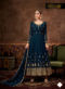 Georgette Sky Blue Embroidered Work Designer Pakistani Suit