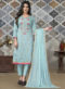 Light Green Chanderi Embroidered Work Party Wear Churidar Suit