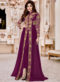 Shamita Shetty Purple Designer Embroidered Work Party Wear Georgette Anarkali Suit