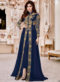 Shamita Shetty Blue Designer Embroidered Work Party Wear Georgette Anarkali Suit