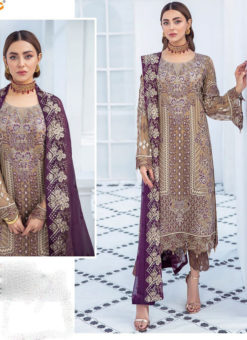 Maroon Georgette Designer Embroidered Work Party Wear Pakistani Suit