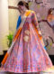 Red Silk Cotton Digital Printed Floor Length Designer Gown