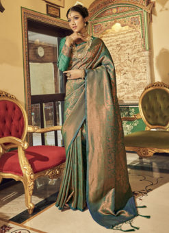 Green Handloom Silk Silk Jari Weaving Wedding Saree