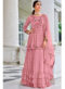 Pink Georgette Embroidered Work Designer Salwar Kameez