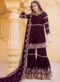 Maroon Georgette Embroidered And Stone Work Designer Pakistani Suit